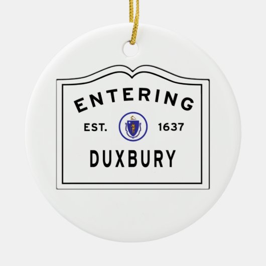 Duxbury MA Entering Sign Ceramic Ornaming Keramisch Ornament (Voorkant)