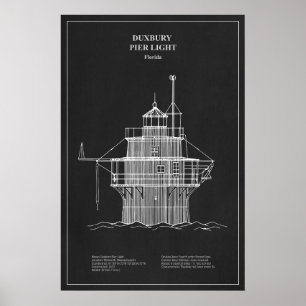 Duxbury Pier Light Lighthouse - Massachusetts – PD Poster