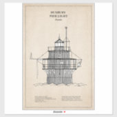Duxbury Pier Light Lighthouse - Massachusetts -SBD Sticker (Vel)