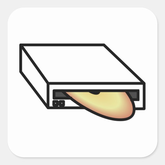 Dvd-station Vierkante Sticker (Voorkant)