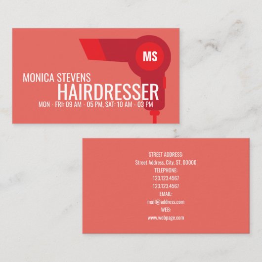 Dvectorcover: rode toon visitekaartje (Voorkant / Achterkant)