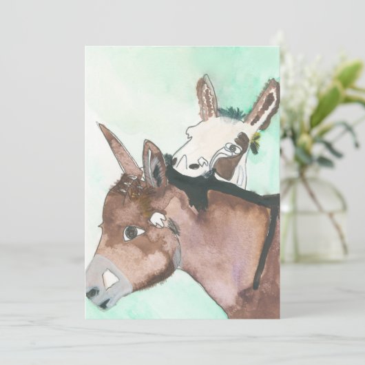 D'Vine Ezels Feestdagenkaart (Staand voorkant)