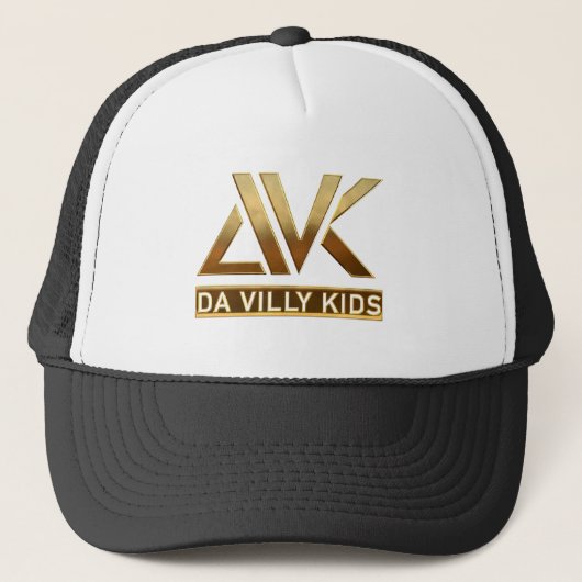 DVK LOGO 2 TRUCKER HAT GOLD LOGO TRUCKER PET (Voorkant)