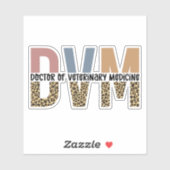 DVM Doctor in de diergeneeskunde, Leopard Print Sticker (Vel)