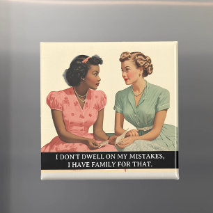Dwaal niet bij fouten Funny Retro 50s Spreuk Magneet