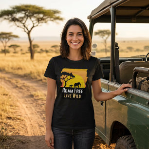 Dwaal Vrij Leef Wilde Dieren Safari T-Shirt