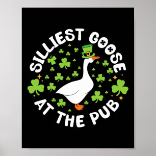 Dwaalste gans in de pub Grappige Shamrock St Patri Poster
