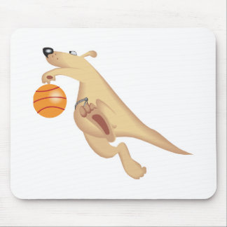 dwaas basketbalspelend kangoeroe muismat