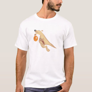 dwaas basketbalspelend kangoeroe t-shirt
