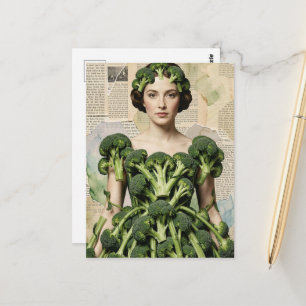 Dwaas Broccoli Jurk Vrouw Briefkaart