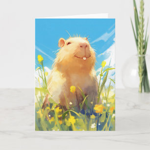 Dwaas Capybara Glimlach Kaart