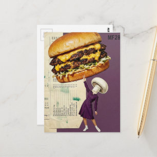 Dwaas Cheeseburger Paddenstoel Dames Collage Briefkaart