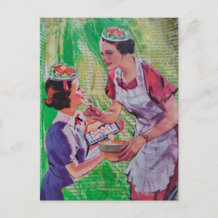 Dwaas collage met saladehoeden briefkaart