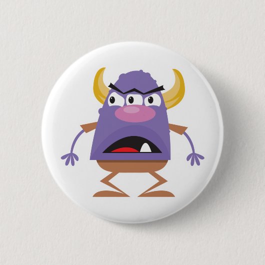 dwaas drie-ogig monster ronde button 5,7 cm (Voorkant)