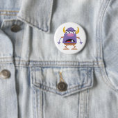 dwaas drie-ogig monster ronde button 5,7 cm (In situ)