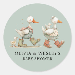 Dwaas Gans 2e Baby Baby Shower Ronde Sticker