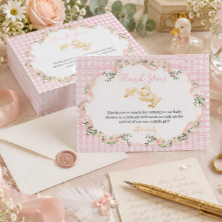 Dwaas Gans Baby Meisje Baby Shower Bedankkaart