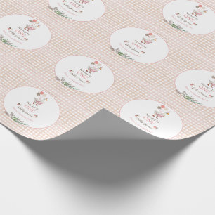 Dwaas Gans Eerste Verjaardag Bruin Cadeaupapier