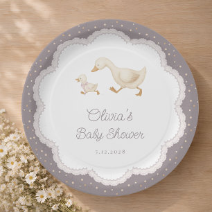 Dwaas Gans Geslachtsonzijdige Baby Shower Papieren Bordje