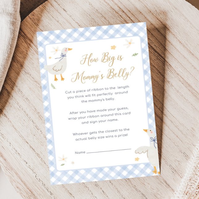 Dwaas Gans Gingham Baby Shower Hoe Groot Is Spel (Silly Goose Baby Shower Game)