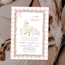 Dwaas Gans Gingham Groene Guirlandes Baby Shower