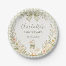 Dwaas Gans Groene Gingham Baby Shower