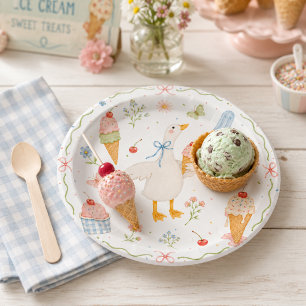 Dwaas Gans Ijs Sociale Baby Shower Borden Papieren Bordje