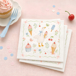 Dwaas Gans Ijsfeest Baby Shower Servet