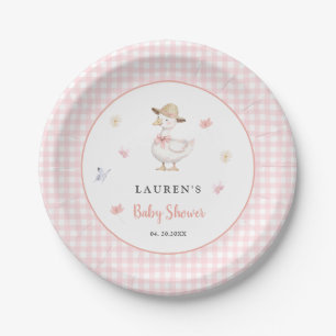 Dwaas Gans Roze Baby Shower Papieren Bord
