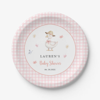 Dwaas Gans Roze Baby Shower Papieren Bord