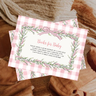 Dwaas Gans Roze Gingham Boeken voor Baby Slinger Informatiekaartje