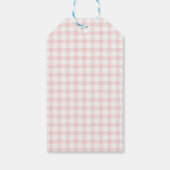 Dwaas Gans Roze Gingham meisje Verjaardag Cadeaubi Cadeaulabel (Achterkant)