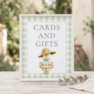 Dwaas Gans Salie Gingham Kaarten Cadeaus Baby Show Poster