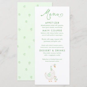 Dwaas Gans Thema Baby Shower Menu Kaarten