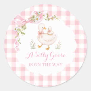 Dwaas Gans Vintage Margriet Baby Shower Ronde Sticker