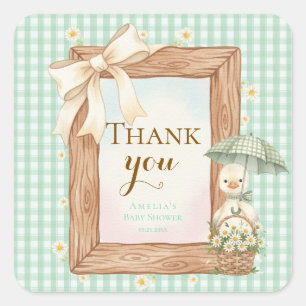 Dwaas Gansje Baby Shower Bedankt Sticker