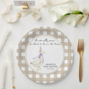 Dwaas Gansje Baby Shower Papieren Bordje