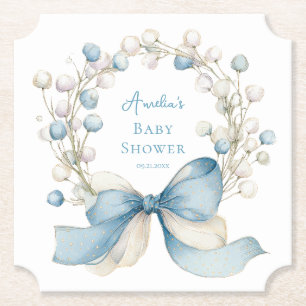 Dwaas Gansje Blauwe Wilde Bloem Baby Shower Onderz Kartonnen Onderzetters