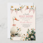 Dwaas Gansje Roze Meisje Baby Shower Kaart (Voorkant)