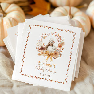 Dwaas Gansje Rustieke Herfst Baby shower Bedankt Servet