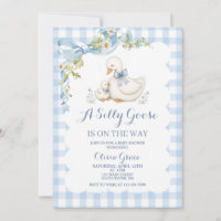 Dwaas Gansje Vintage Daisy Baby Shower Uitnodiging