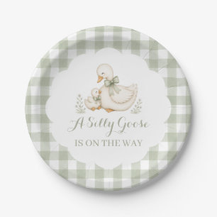 Dwaas Gansje Vintage Madeliefje Baby Shower Papieren Bordje