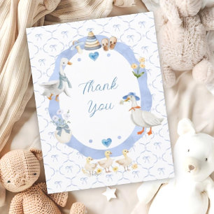 Dwaas Gansje Whimsical Strik Baby Jongens Shower Bedankkaart