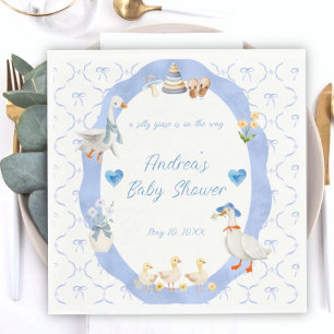 Dwaas Gansje Whimsische Strik Baby Jongens Shower Servet