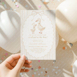 Dwaas Ganzen Geslacht Neutrale Beige Baby Shower Kaart
