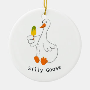 Dwaas ganzen, Grappige Gans, Gans Liefhebber Keramisch Ornament