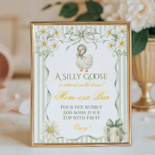 Dwaas Ganzen Groen Neutrale Baby Shower Mimosa Ba Poster