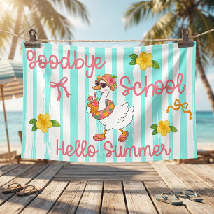 Dwaas Ganzen Hallo Zomer Feest Strepen Spandoek