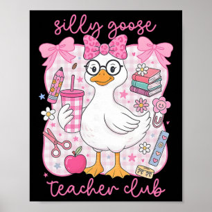 Dwaas Ganzen Lerarenclub Grappige Eerste Dag Op Sc Poster