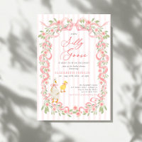 Dwaas Ganzen Roze Strik Bloemrozen Baby Shower